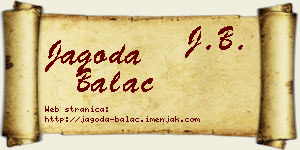 Jagoda Balać vizit kartica